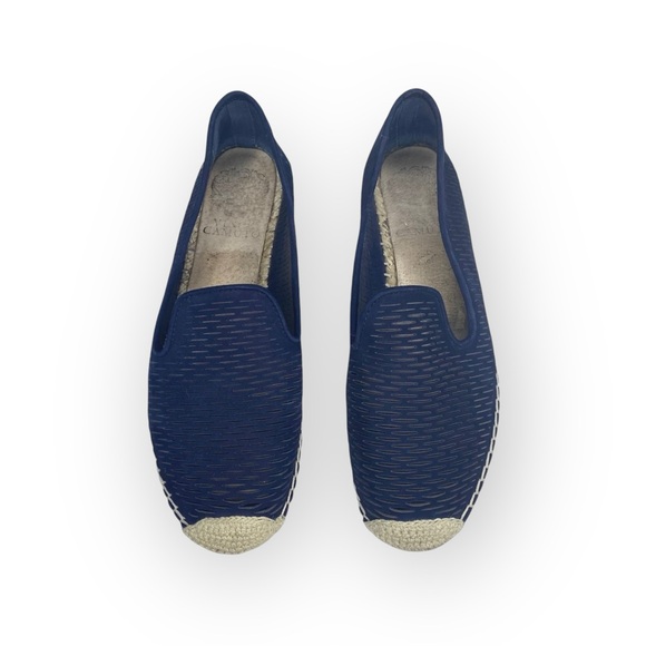 Vince Camuto ⌘ Disti Perforated Leather Flat Jute Trim Espadrilles ⌘ Navy 36 6M - Picture 10 of 16